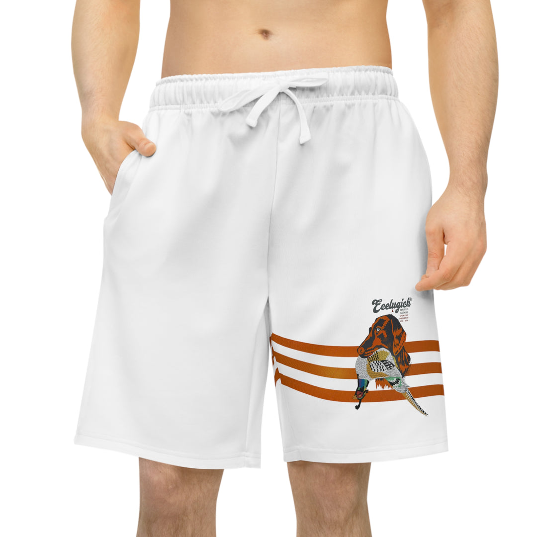 ECELUGICH Athletic Long Shorts QUAIL