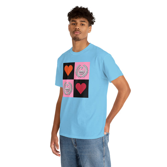 ECELUGICH Unisex Heavy Cotton Tee Box Hearts