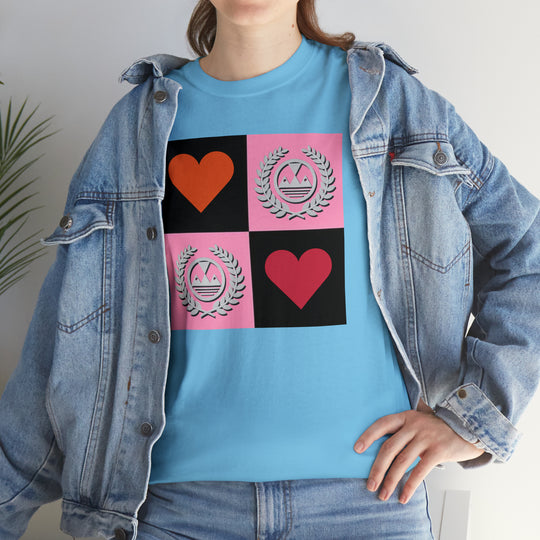 ECELUGICH Unisex Heavy Cotton Tee Box Hearts