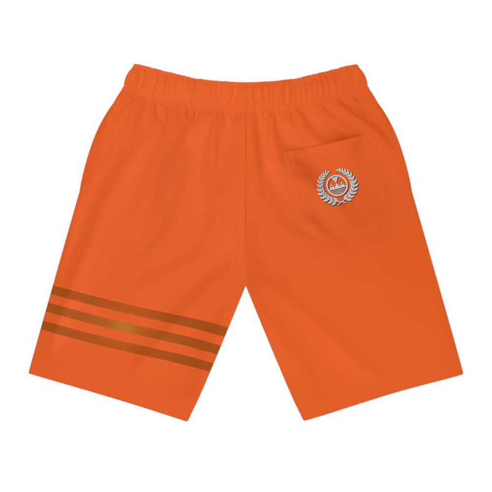 ECELUGICH Athletic Long Shorts QUAIL OR