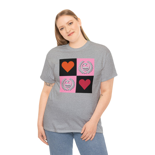 ECELUGICH Unisex Heavy Cotton Tee Box Hearts