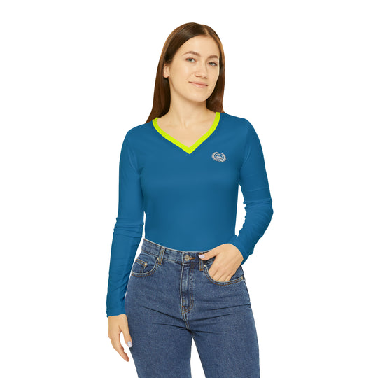 ECELUGICH Women's Long Sleeve V-neck Shirt (AOP)