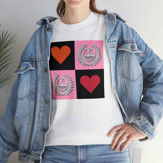 ECELUGICH Unisex Heavy Cotton Tee Box Hearts