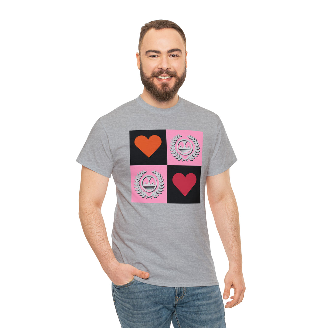 ECELUGICH Unisex Heavy Cotton Tee Box Hearts