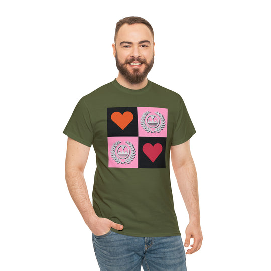 ECELUGICH Unisex Heavy Cotton Tee Box Hearts