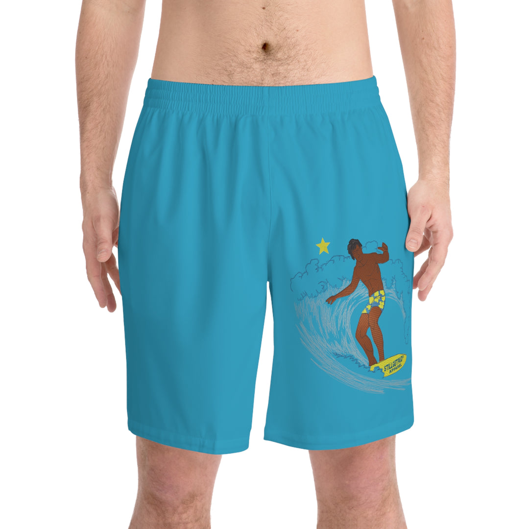 STILLGETPAID®️ APPAREL  Men's Elastic Beach Shorts