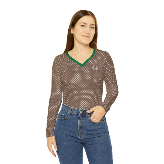 ECELUGICH Women's Long Sleeve V-neck Shirt (AOP)