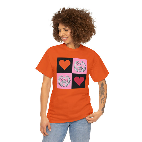 ECELUGICH Unisex Heavy Cotton Tee Box Hearts