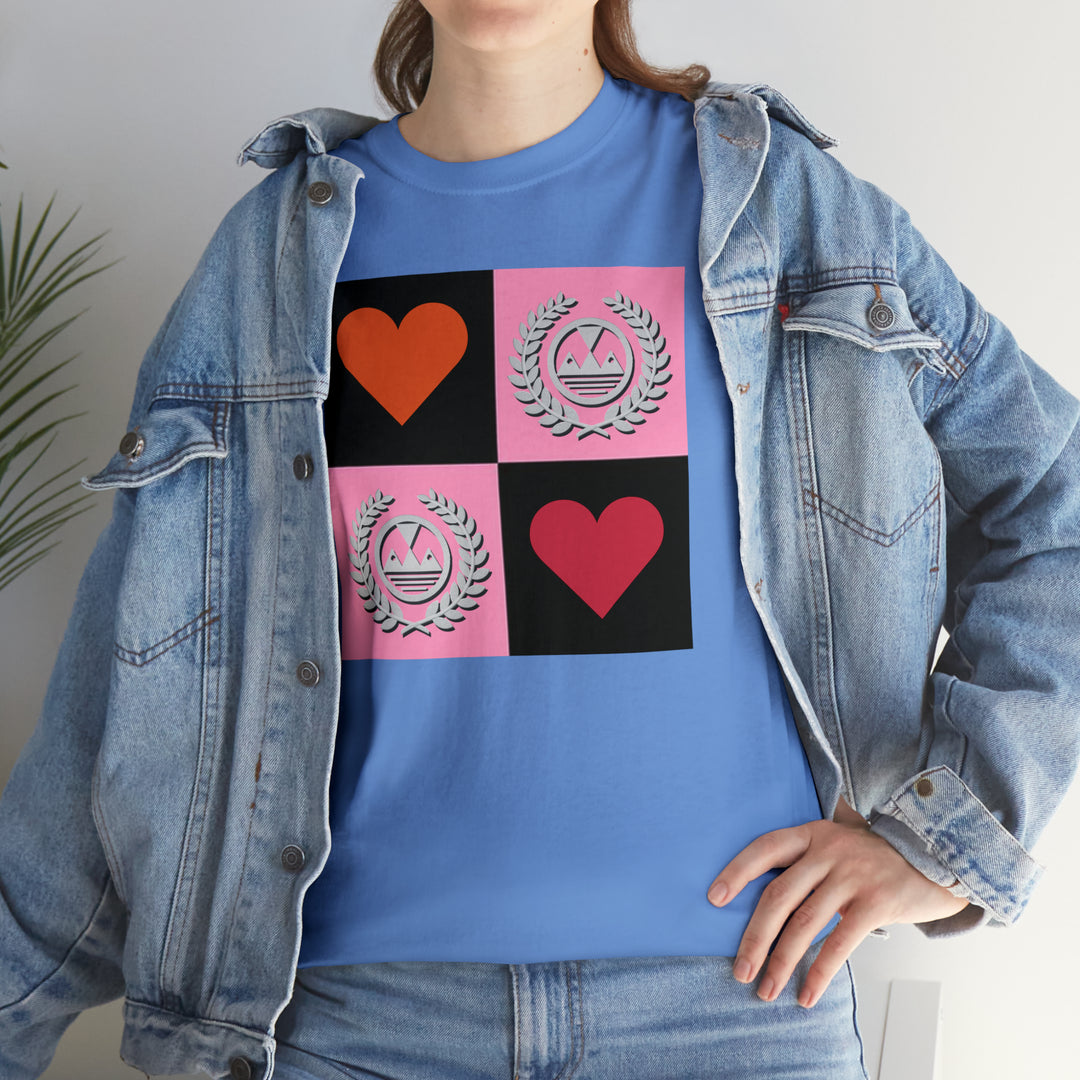 ECELUGICH Unisex Heavy Cotton Tee Box Hearts