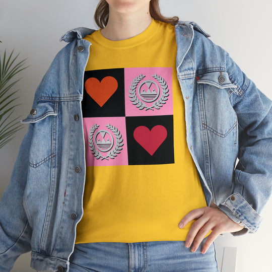 ECELUGICH Unisex Heavy Cotton Tee Box Hearts