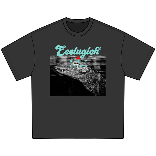 ECELUGICH® Men's Acid Washed Heavy Oversize Tee