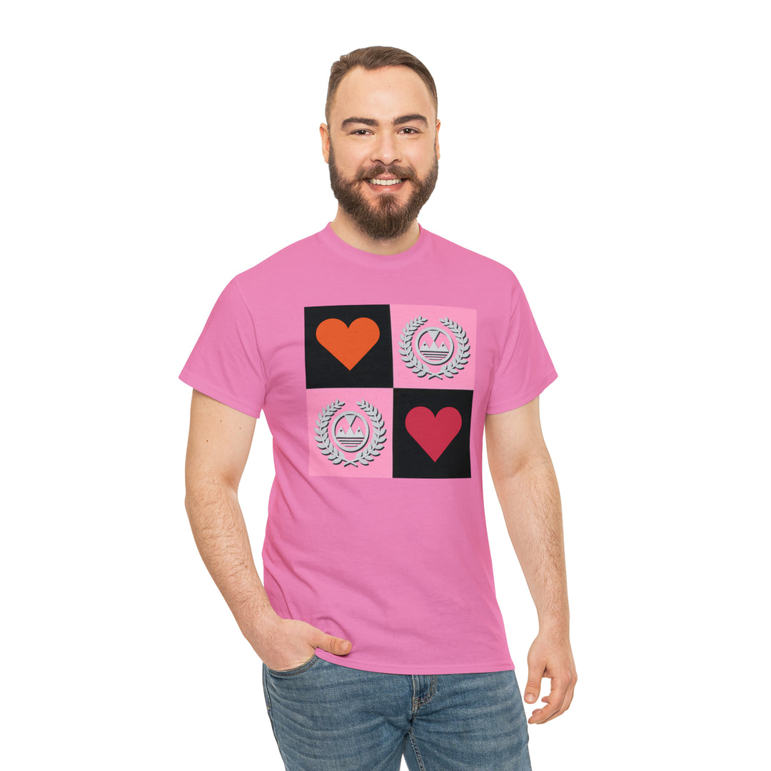 ECELUGICH Unisex Heavy Cotton Tee Box Hearts