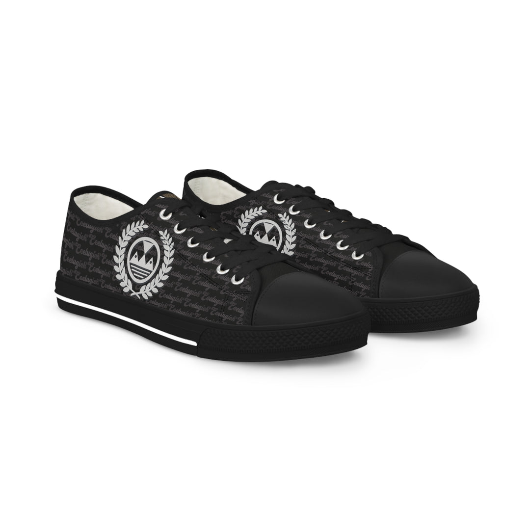 Ecelugich Black Men's Low Top Sneakers..