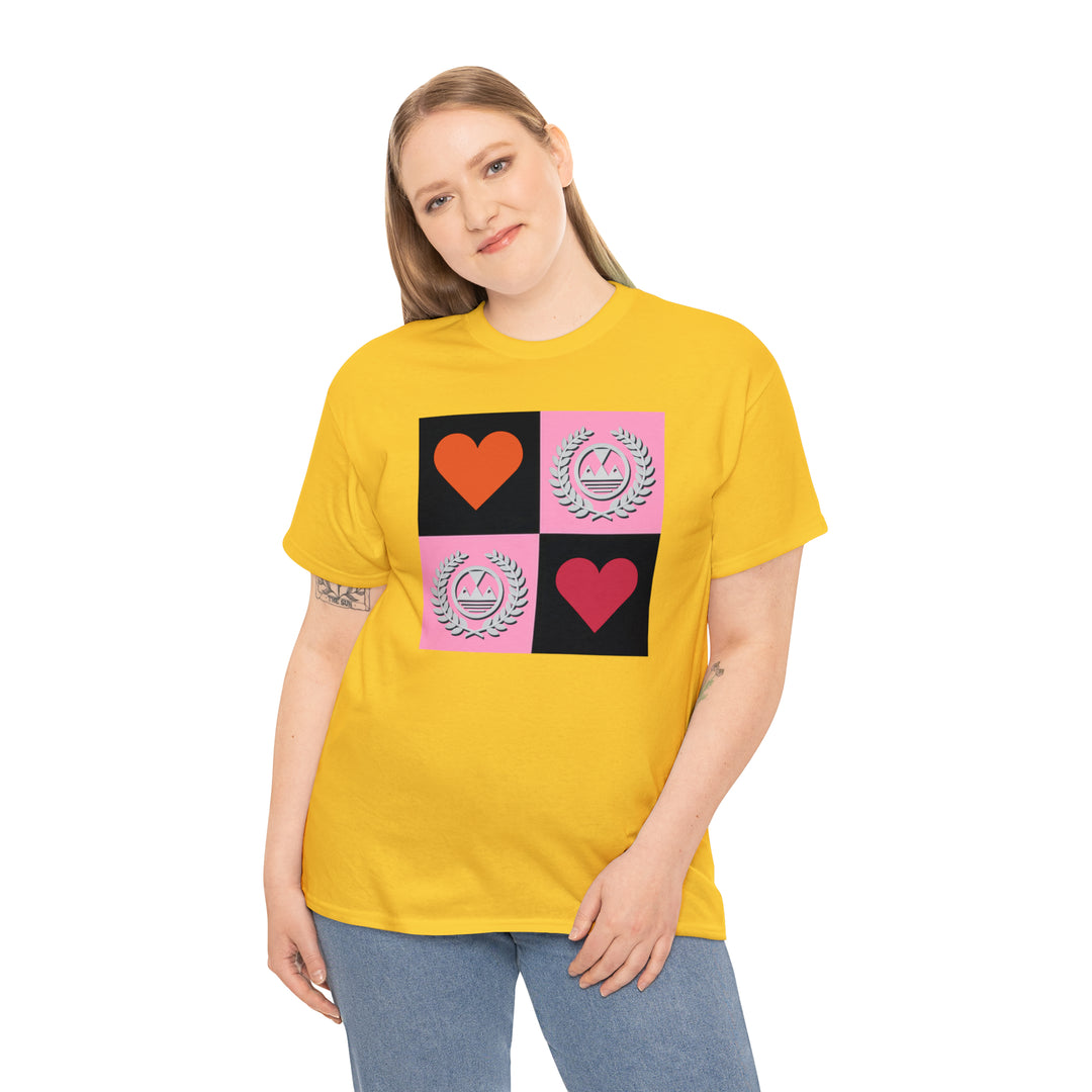 ECELUGICH Unisex Heavy Cotton Tee Box Hearts