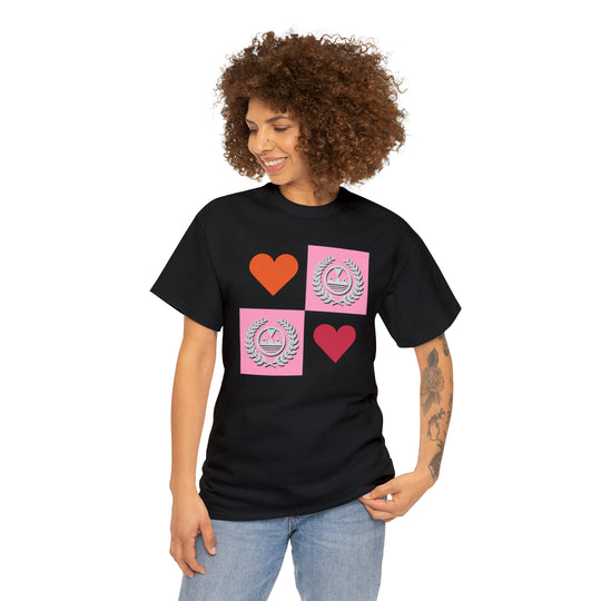 ECELUGICH Unisex Heavy Cotton Tee Box Hearts