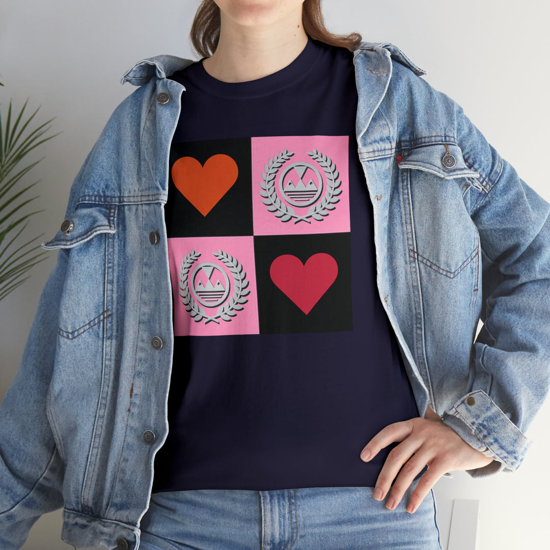 ECELUGICH Unisex Heavy Cotton Tee Box Hearts