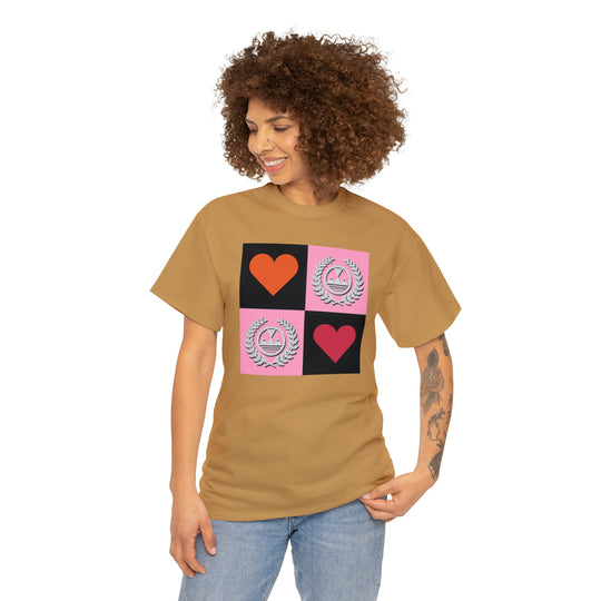 ECELUGICH Unisex Heavy Cotton Tee Box Hearts