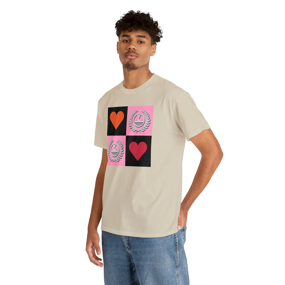 ECELUGICH Unisex Heavy Cotton Tee Box Hearts