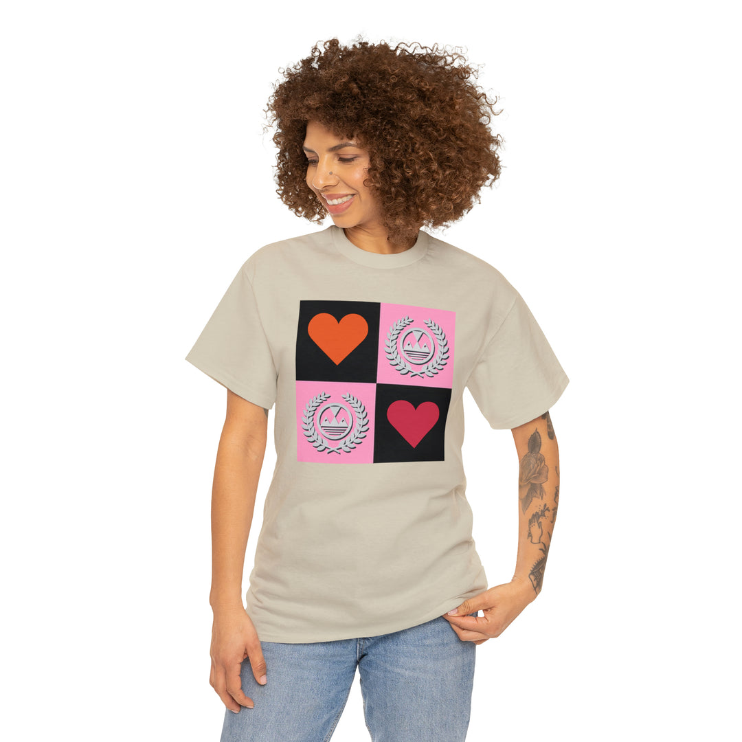 ECELUGICH Unisex Heavy Cotton Tee Box Hearts