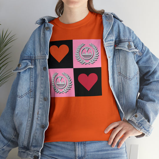 ECELUGICH Unisex Heavy Cotton Tee Box Hearts