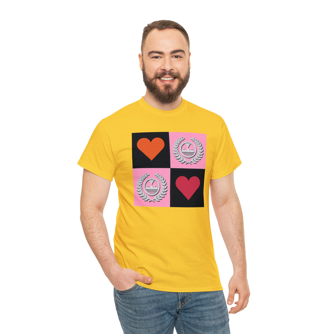 ECELUGICH Unisex Heavy Cotton Tee Box Hearts