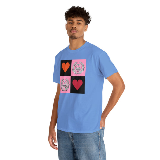 ECELUGICH Unisex Heavy Cotton Tee Box Hearts