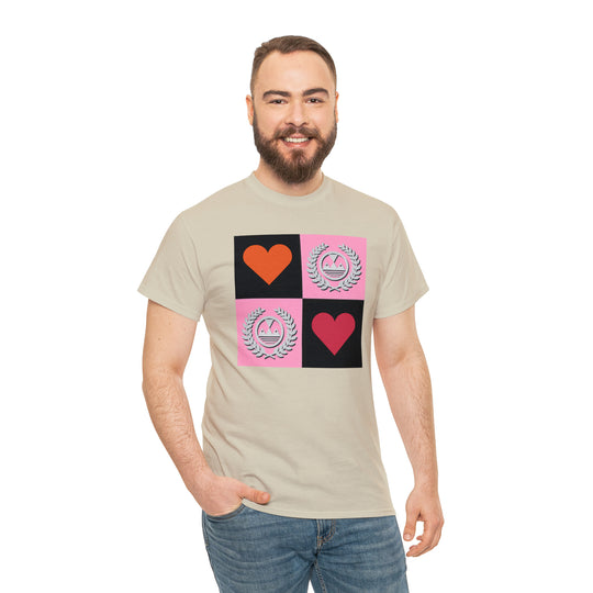 ECELUGICH Unisex Heavy Cotton Tee Box Hearts