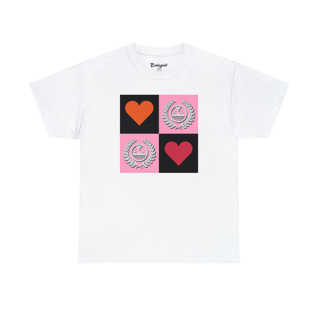 ECELUGICH Unisex Heavy Cotton Tee Box Hearts