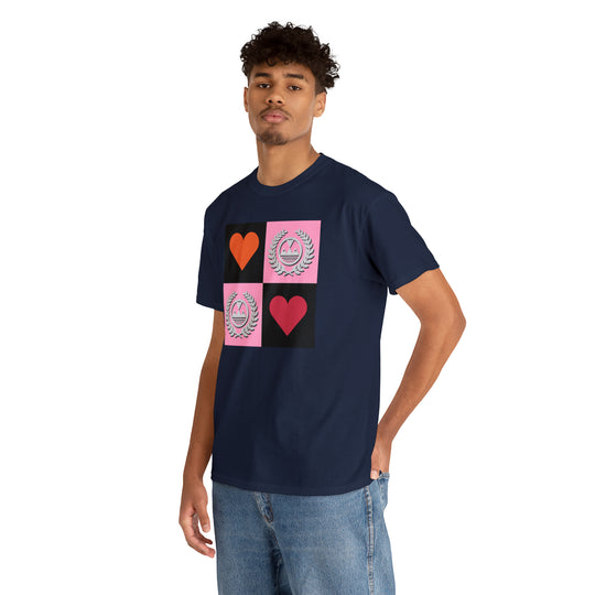 ECELUGICH Unisex Heavy Cotton Tee Box Hearts