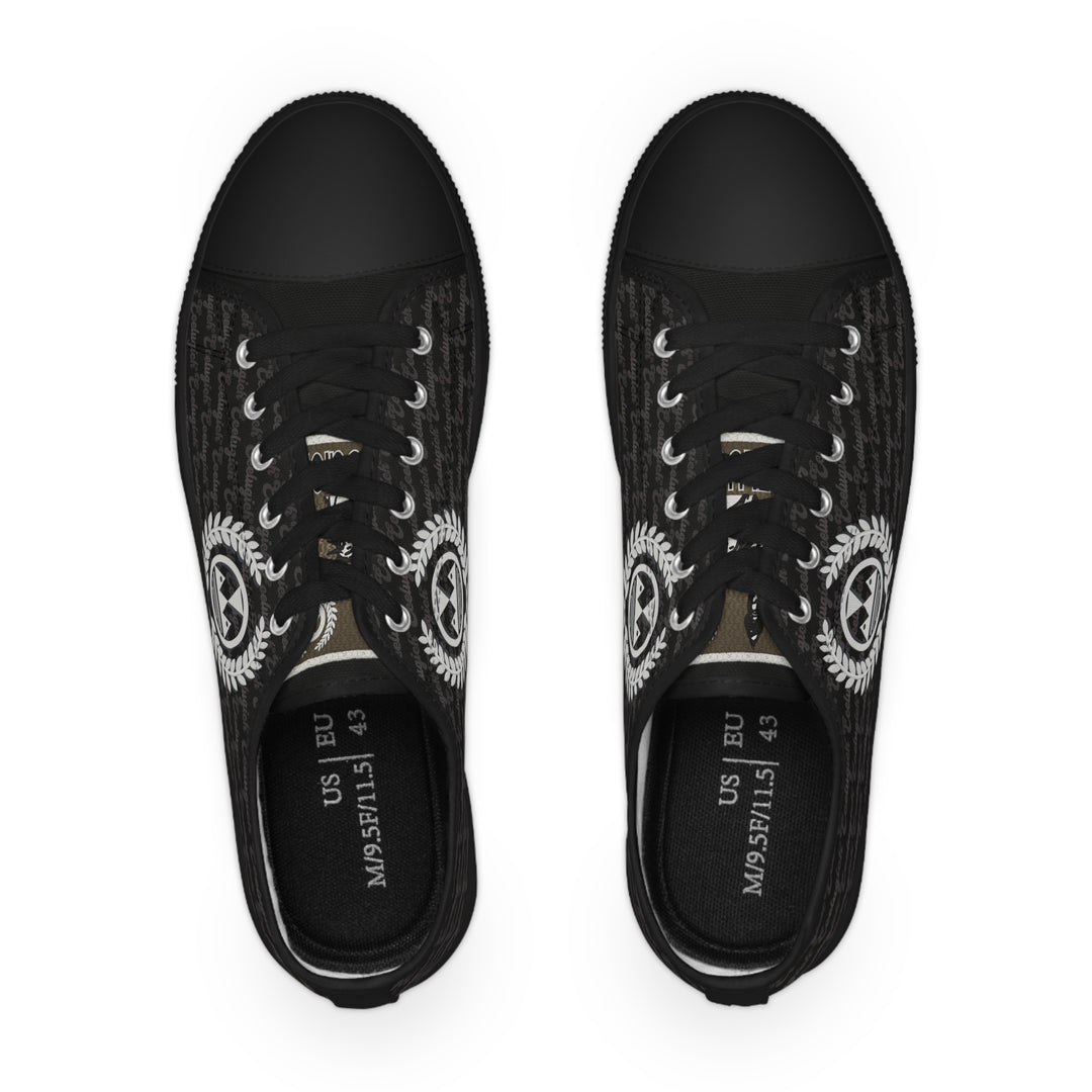 Ecelugich Black Men's Low Top Sneakers..