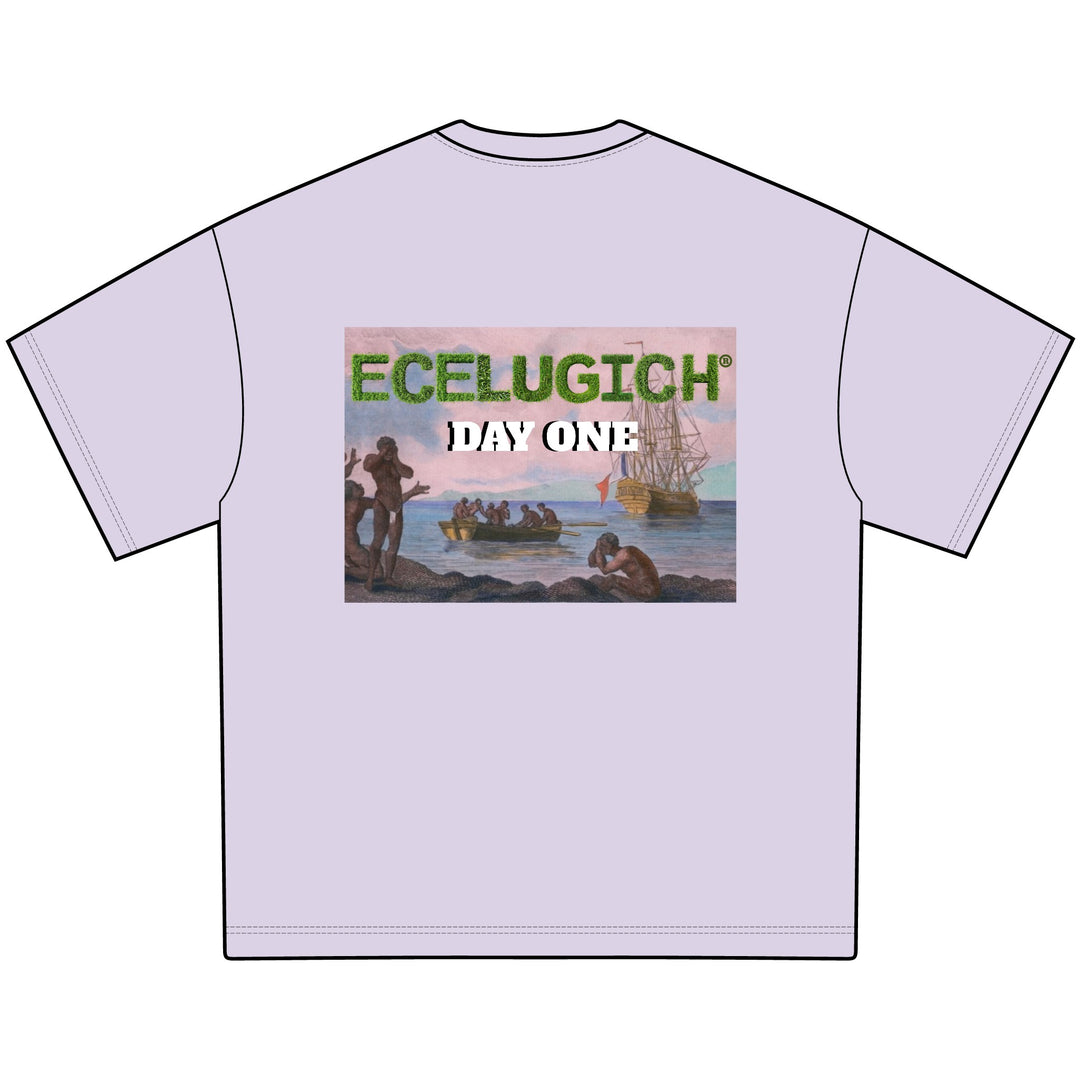 ECELUGICH® Men's Acid Washed Heavy Oversize Tee