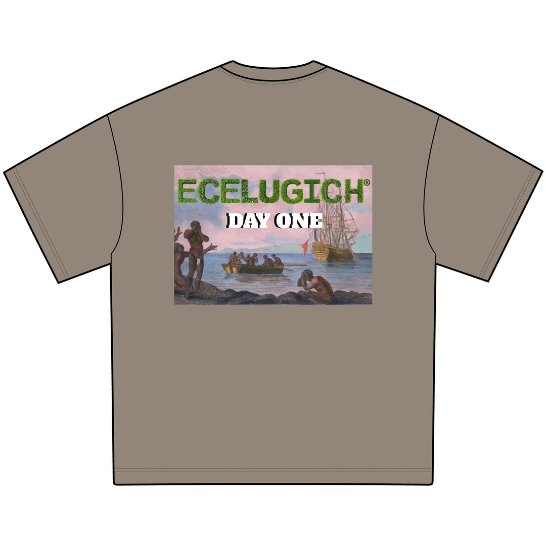 ECELUGICH® Men's Acid Washed Heavy Oversize Tee