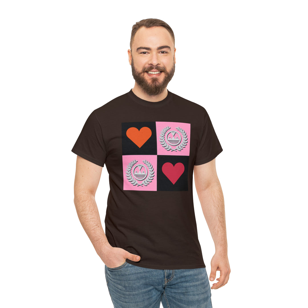 ECELUGICH Unisex Heavy Cotton Tee Box Hearts