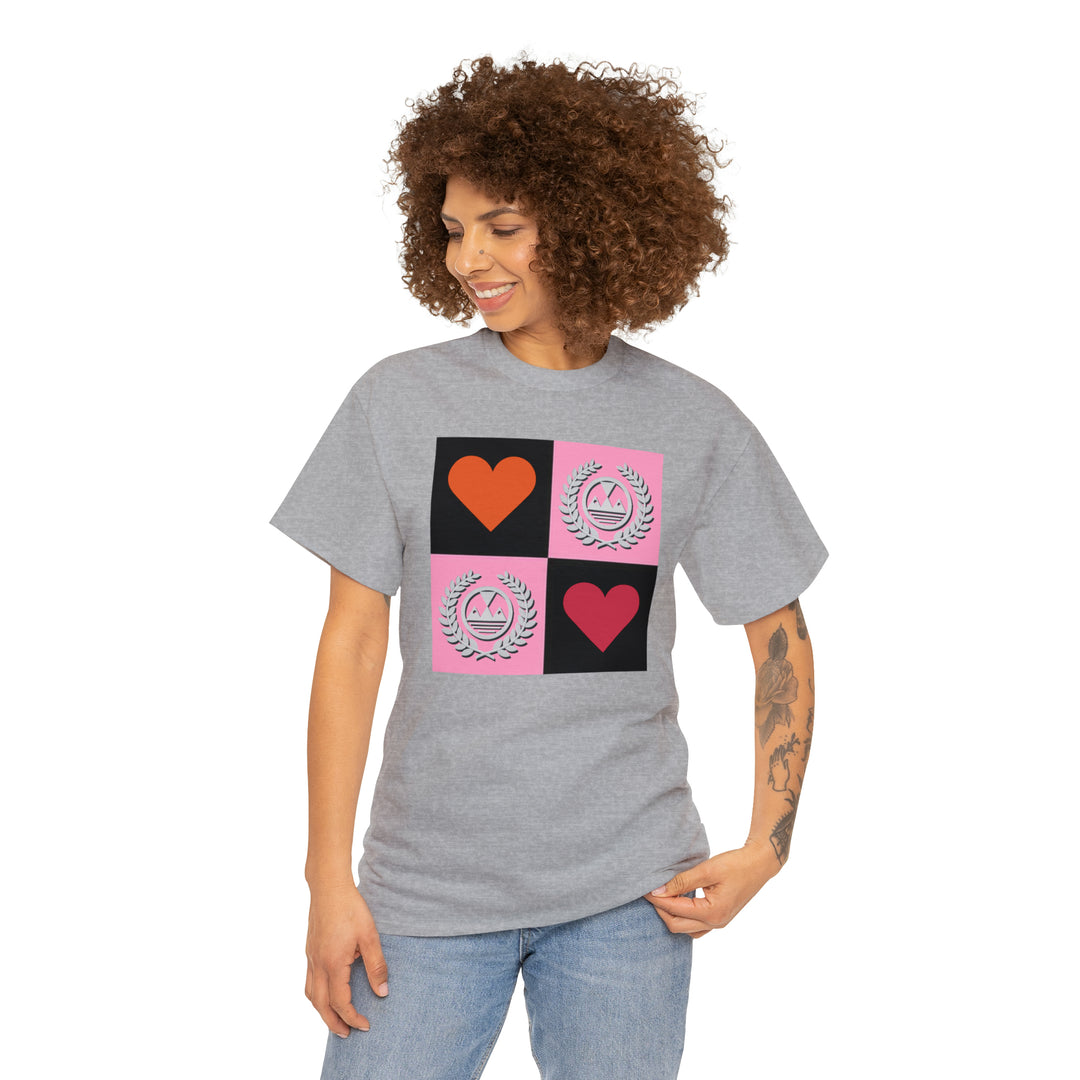 ECELUGICH Unisex Heavy Cotton Tee Box Hearts