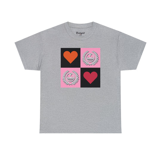 ECELUGICH Unisex Heavy Cotton Tee Box Hearts