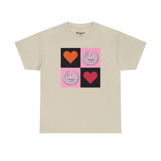 ECELUGICH Unisex Heavy Cotton Tee Box Hearts