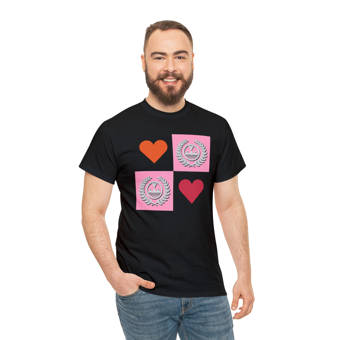 ECELUGICH Unisex Heavy Cotton Tee Box Hearts