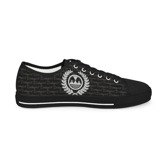 Ecelugich Black Men's Low Top Sneakers..