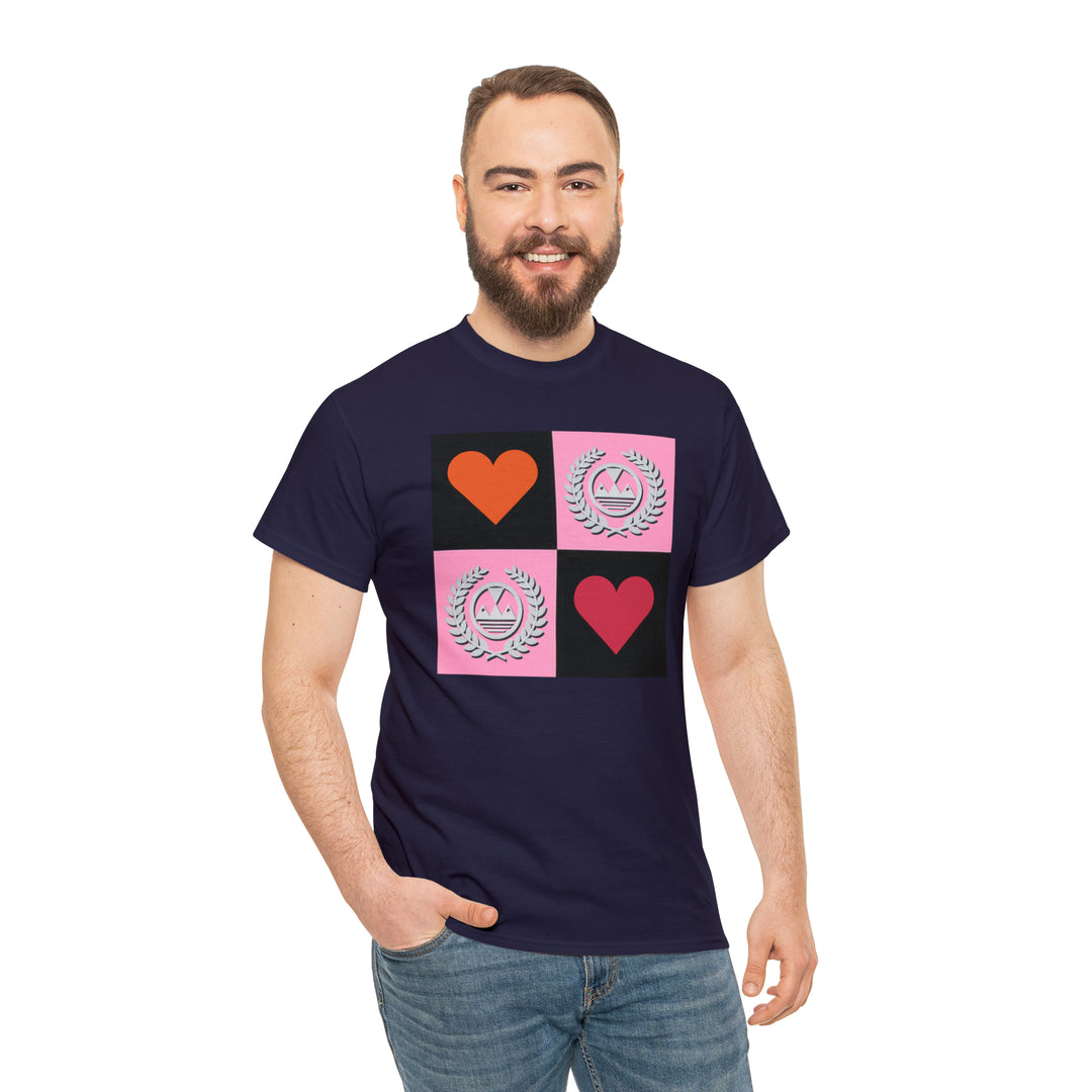 ECELUGICH Unisex Heavy Cotton Tee Box Hearts