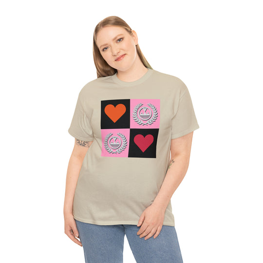 ECELUGICH Unisex Heavy Cotton Tee Box Hearts