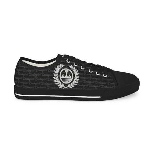 Ecelugich Black Men's Low Top Sneakers..