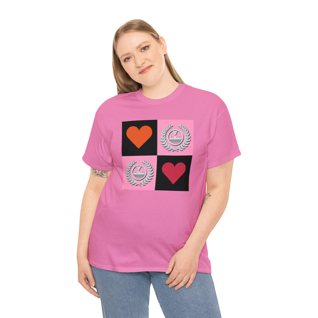 ECELUGICH Unisex Heavy Cotton Tee Box Hearts