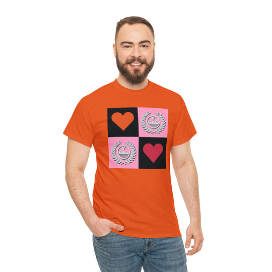 ECELUGICH Unisex Heavy Cotton Tee Box Hearts