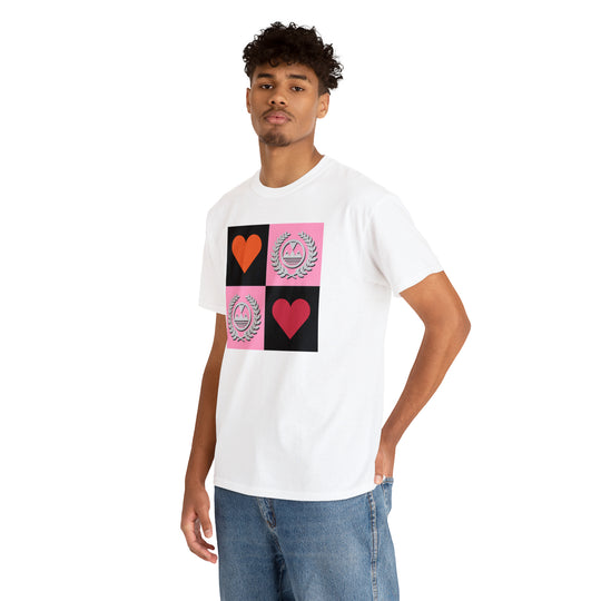 ECELUGICH Unisex Heavy Cotton Tee Box Hearts