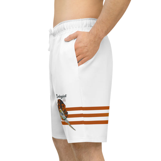 ECELUGICH Athletic Long Shorts QUAIL