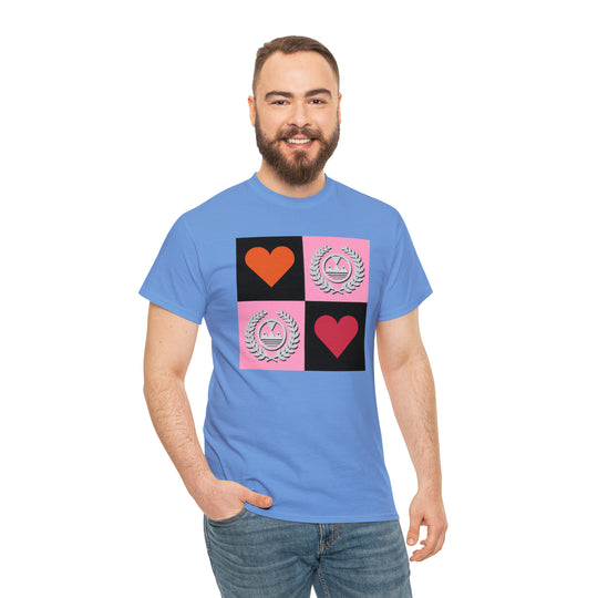 ECELUGICH Unisex Heavy Cotton Tee Box Hearts