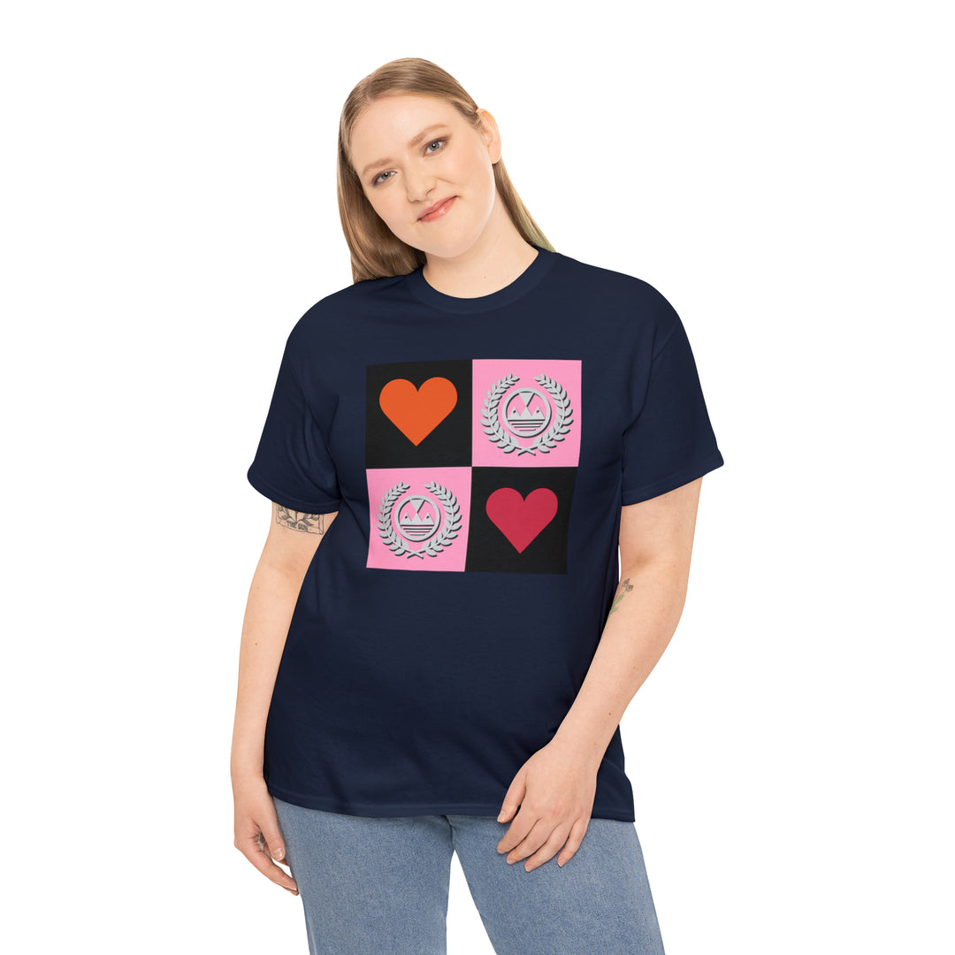 ECELUGICH Unisex Heavy Cotton Tee Box Hearts