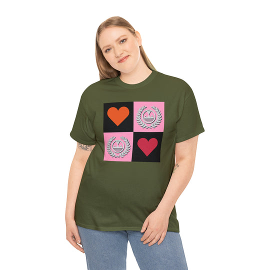 ECELUGICH Unisex Heavy Cotton Tee Box Hearts