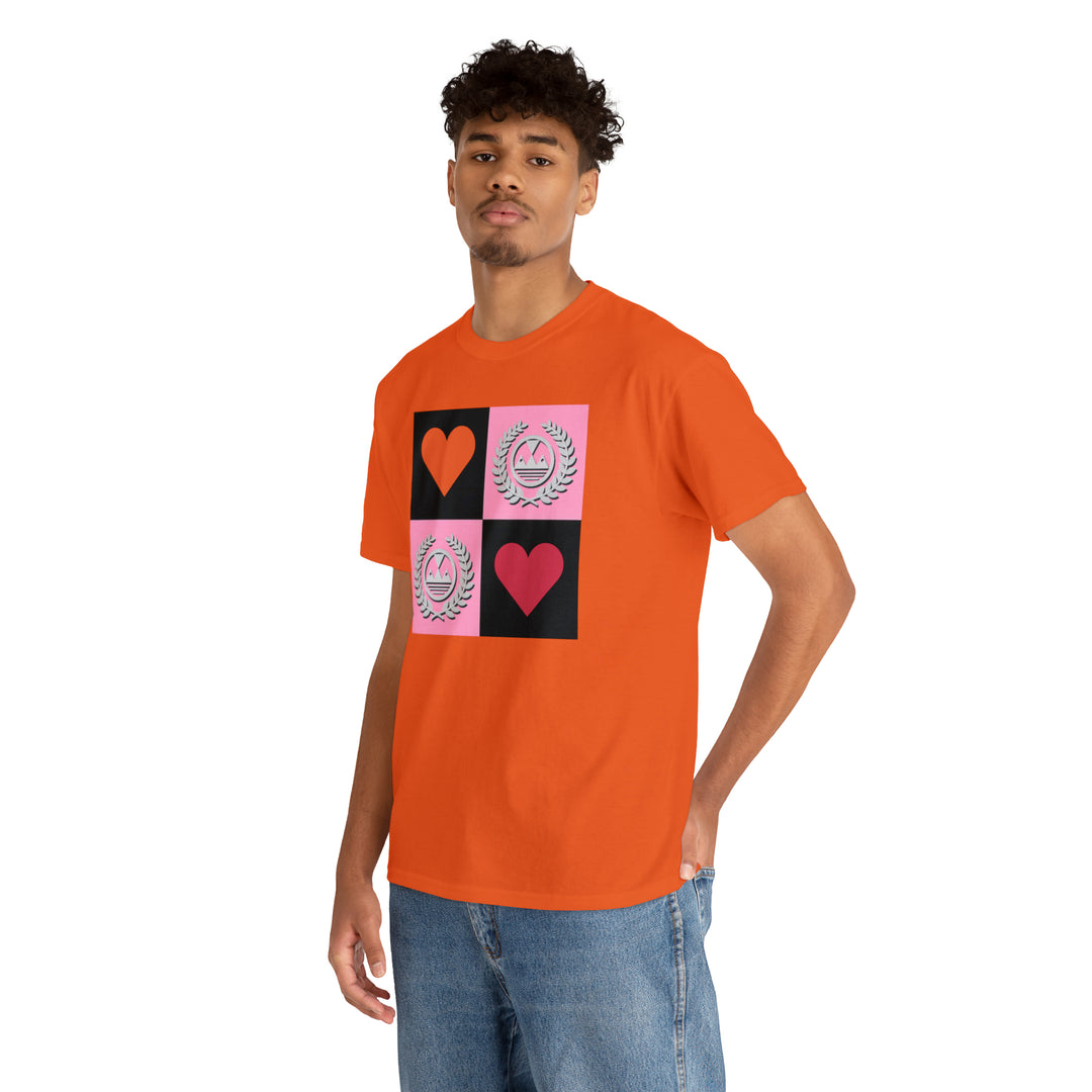 ECELUGICH Unisex Heavy Cotton Tee Box Hearts