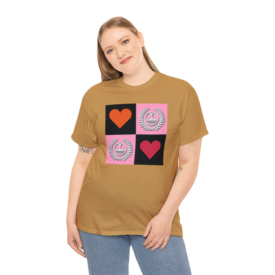 ECELUGICH Unisex Heavy Cotton Tee Box Hearts